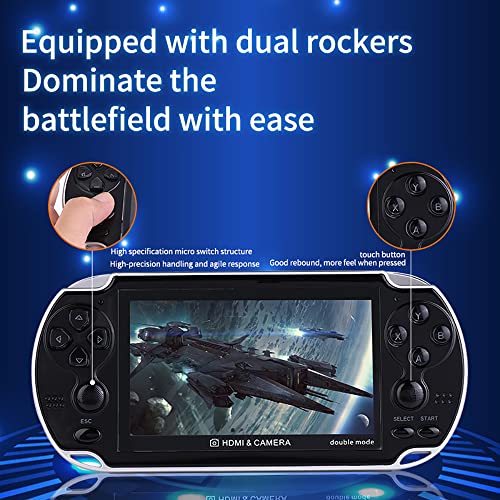 DREAMHAX X7 Plus Handheld Game Console with Preload 10000 Games, Portable Video Games Support HDMI Output & Double Player, Classic Arcade Retro Game Player Gameboy Gift Present (4.3" Screen Black)