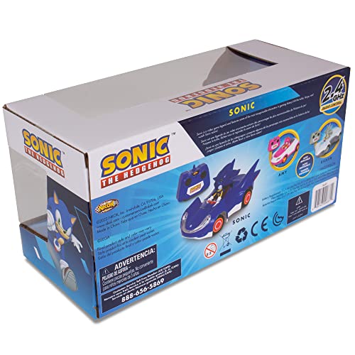 Sonic & Sega All-Stars Racing RC: Sonic - NKOK (681), 1:28 Scale 2.4GHz Remote Controlled Car, 6.5" Compact Design, Officially Licensed Sega Sonic The Hedgehog, Battery Powered, Ages 6+