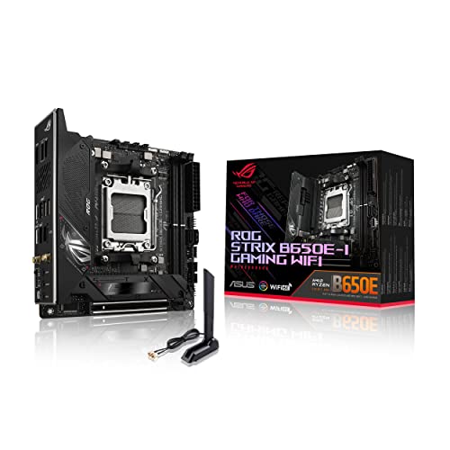 ASUS ROG Strix B650E-I Gaming WiFi 6E Socket AM5 Ryzen 7000 Mini-ITX Gaming Motherboard (PCIe 5.0,DDR5,10 + 2power Stages,2xM.2 Slots,USB 3.2 Gen 2x2 Type-C,WiFi 6E)