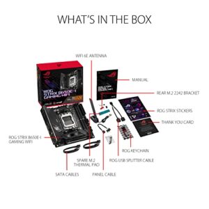 ASUS ROG Strix B650E-I Gaming WiFi 6E Socket AM5 Ryzen 7000 Mini-ITX Gaming Motherboard (PCIe 5.0,DDR5,10 + 2power Stages,2xM.2 Slots,USB 3.2 Gen 2x2 Type-C,WiFi 6E)