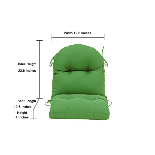 QILLOWAY Indoor Outdoor Seat Back Chair Pads Tufted Cushion, Spring/Summer Seasonal Replacement Cushions. (Green)