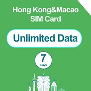 SnailMobile Hong Kong&Macao SIM Card 7-Day Unlimited Data Usage for China Travel,Data Roaming