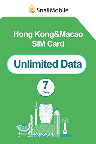 SnailMobile Hong Kong&Macao SIM Card 7-Day Unlimited Data Usage for China Travel,Data Roaming