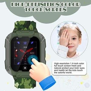 cjc Kids Smart Watch, 4G Kid Smartwatch with GPS Tracker and Calling, SOS Kids Cell Phone Watch, 3-15 Years Boys Girls Christmas Birthday Gifts (Green T28)