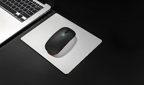 Wireless Bluetooth Mouse,LED Rechargeable Slim Silent Laptop Mouse,Portable(BT5.2+USB Receiver)Dual Mode Computer Mice,Quick Precise Responsiveness Control Laptop,Desktop Computer,Tablet,phone.(Black)