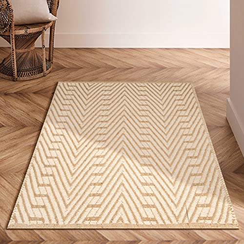 THE BEER VALLEY Cotton Jute Rugs 24x36 inch - Natural White |50% Cotton 50% Jute