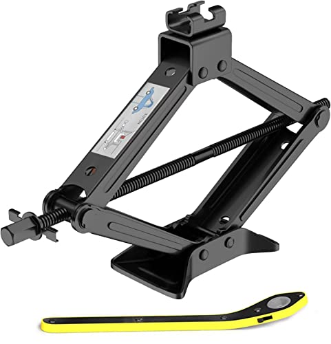 Car Jack Kit, Scissor Jack for Car, Max 2 Ton(4,409lbs) Capacity Car Jack Tire Jack Tool Kit with Saving Effort Ratchet Handle, Steel Scissor Lift Jack Car Kit for Auto