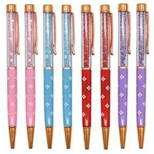 lopenle 12pcs fancy business pens novelty floral pens crystal diamond stylus pen ink ballpoint pens school office desk decor accessories