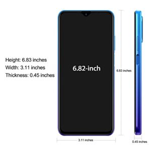 Ulefone Note 12 Unlocked Cell Phone, 4G Unlocked Smartphone, 6.82” Ultra-Large Screen with Slim Structure, 7700mAh Battery, 4+128GB, 3-Card Slot, Face Unlock/Fingerprint Recognition, Blue