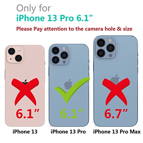 Threehundred for iPhone 13 Pro Case Magnetic Clear with Camera Lens Protector Full Protection MagSafe Electroplated Silicone Dust-Proof Net Shockproof Protective Case Cover 6.1 Inch - Black