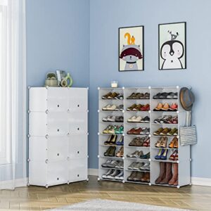 Shoe Rack, 8 Tier Shoe Rack Organizer 32 Pairs Shoe Cabinet Shoe Organizer for Closet Shoe Storage Cabinet Zapateras Organizer for Shoes, Shoe Rack for Closet for Entryway, Bedroom and Hallway, White