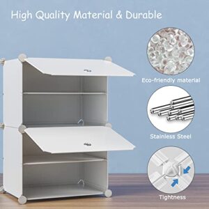 Shoe Rack, 8 Tier Shoe Rack Organizer 32 Pairs Shoe Cabinet Shoe Organizer for Closet Shoe Storage Cabinet Zapateras Organizer for Shoes, Shoe Rack for Closet for Entryway, Bedroom and Hallway, White