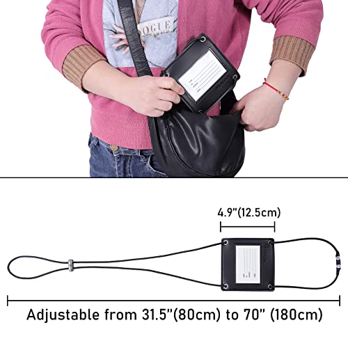 Vigorport Luggage Straps, Bag Bungee for Luggage, High Elastic Travel Belt Add a Bag Luggage Strap for Suitcases Adjustable Strap with ID Tags (Black, Normal)