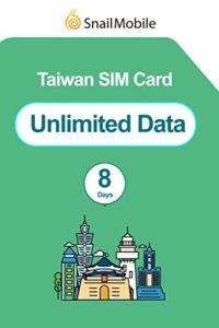 snailmobile taiwan sim card 8-day unlimited data usage for china travel,data roaming(3-in-1 sim card)
