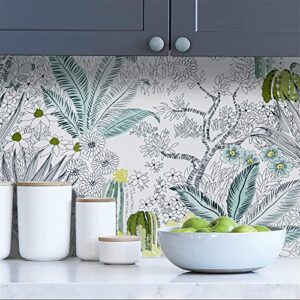 ACEMOON Floral Peel and Stick Wallpaper,118”x17.7” Vintage Flower Wallpaper, Leaf Contact Paper Wallpaper Removable Self Adhesive Wallpaper