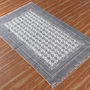 Boho Bathroom Rug Handmade Washable Cotton Hallway Rugs with Tassels Farmhouse Woven Throw Rug Boho Area Rug for Laundry Room/Entryway/Corridor 300x480 cm (10x16 Feet)