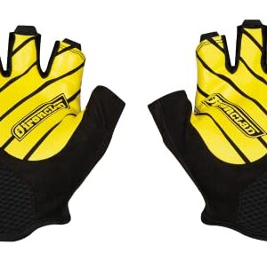 Ironclad Gaming Gloves, Half Finger Coverage, Precision Fit, Performance Silicone Grip, Moisture Wicking Construction, Yellow and Black, Small, 1 Pair