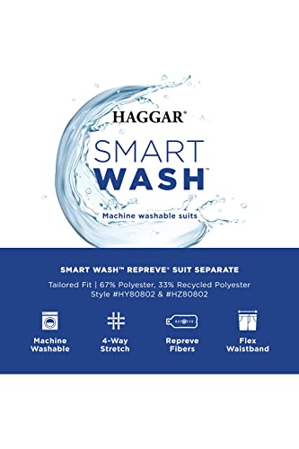 Haggar Men's Smart Wash Performance Slim Fit Suit Separates-Pants & Jackets, Light Grey-Pant, 33W x 32L