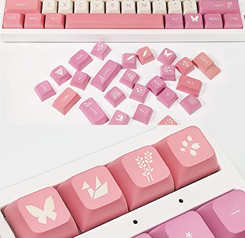 ILYCHEEGAMI PBT keycaps XDA Cute Pink keycaps Dye Sublimation Universal Mechanical Keyboard keycaps Compatible with Cherry MX switches,Gateron,Kailh TTC JWK Kawaii pbt keycap Set Keyboard keycaps