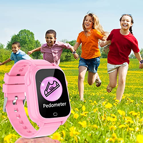 SYEEKOM Smart Watch for Kids - Kids Smart Watch Boys with 26 Games, Camera, Video Music Player Calculator Pedometer, Educational Learning Toys Toddles Game Watch 3-12 (Pink)