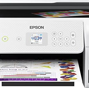 Epson EcoTank ET-2800 Wireless Color All-in-One Supertank Inkjet Printer, White - Print Scan Copy - 10 ppm, 5760 x 1440 dpi, 1.44" LCD Display, Borderless Photo Prints