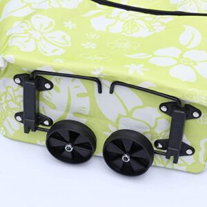 Grocery Cart on Wheels Wheeled Cart Folding Shopping Bag with Wheels,Collapsible Shopping Trolley Bags Shopping Cart(Green Leaves) Foldable Dolly Shopping Cart with Wheels