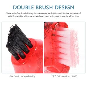 Milisten Toothbrush 4Pcs Mini Dual Head BrushesDouble-Head Denture Brushes False Teeth Brush Cleaning Brushes Personal Small Brushes Clean Toothbrush(7.5X3.5X2.5CM) Denture Brush Toothbrush