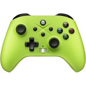 2.4g wireless controller compatible with xbox series x/xbox series s/xbox one/xbox one s/xbox one x/pc, built-in 650mah rechargeable battery, upgraded joystick, turbo function (green)
