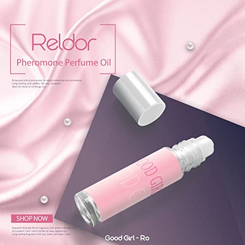 Reldor Perfume for Women with Pheromones - Seductive Oriental Floral Fragrance with Almond, Coffee, Cinnamon, Cacao Pad, and Vanilla Notes， Pheromone Perfume Oil for Women, 10ml Roll-On Bottle