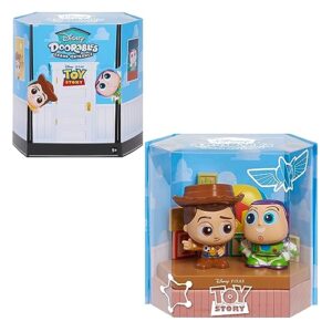 doorables disney new grand entrance 3-inch collectible figures buzz lightyear and woody, officially licensed kids toys for ages 5 up, amazon exclusive