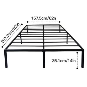 HOMWAYART Queen Size Metal Bed Frame, High Platform Reinforced Steel Slats Support, Easy Assembly, Sturdy, Non-Slip and Noise-Free, No Box Spring Needed (Queen)