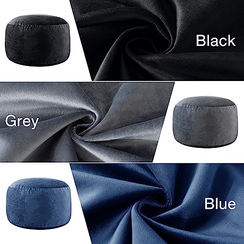 WhatsBedding 4 ft Large Bean Bag Chair: 4' Memory Foam Bean Bag Chairs for Adults with Filling, Soft Bean Bag Sofa with Premium Velvet Cover,Bean Bags with Stuffed Foam Filling,Dark Gray,4 Foot