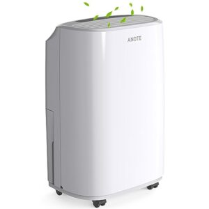 andte 2500 sq.ft dehumidifiers for large room and home basements, 31 pints dehumidifiers with auto or manual drainage, 0.528 gallon water tank with drain hose, auto defrost, dry clothes function, 24h timer