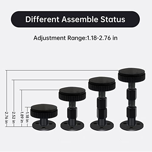 LveSunny 4PCS Headboard Stoppers, Black Adjustable Bed Frame Anti-Shake Tool, for Wall, Beds, Sofas, No Creaking, Protect The Wall from Banging, Easy to Install (1.18-2.52in) (Large)