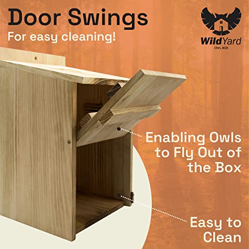 Owl House Real Wood - Easy to Hang - Prebuilt Owl Box for Outside - Houses Owls & Kestrels - Cedar Shavings & Screws Included - Owl Nesting Box - Barn Owl - Screech owl - Owl Houses for Outdoors