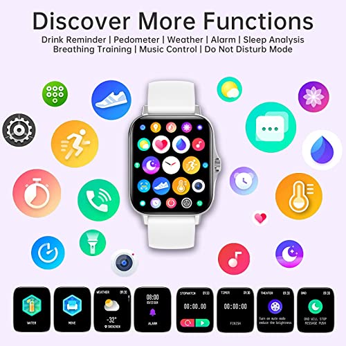 Colesma Smartwatch for Women(Answer/Make Call), Waterproof Fitness Tracker with Health Monitor Heart Rate/Blood Pressure/Blood Oxygen, 1.69" HD Full Touch Screen Smart Watch for iPhone & Android