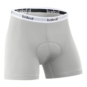baleaf men's cycling underwear 4d padded bike shorts padding road biking bicycle mtb liner shorts spin underpants, grey l