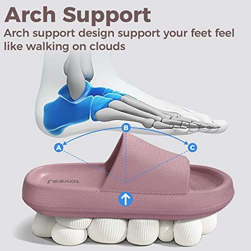 Leevar Blush Cloud Slides for Women and Men - Soft, Comfy, Relax Cloud Slippers, Thick Sole, Non-slip Pillow Slippers, Easy to Clean, Shower, Swimming, Beach, Indoor and Outdoor Pillow Slides