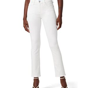 HUDSON Jeans Women's Nico Mid Rise, Straight Leg Ankle Jean, White