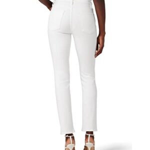 HUDSON Jeans Women's Nico Mid Rise, Straight Leg Ankle Jean, White