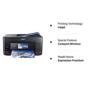 Epson Expression Premium XP-7100 All-in-One Color Inkjet Printer - Print Scan Copy - 15 ppm, 5760 x 1440 dpi, 8.5 x 14, Auto 2-Sided Printing, 30-Page ADF, Card Slot, Printable CD/DVD