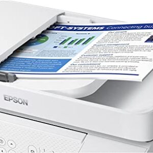 Epson EcoTank ET-4800 Wireless All-in-One Supertank Color Inkjet Printer Office, White - Print Copy Scan Fax - 10.0 ppm, 5760 x 1440 dpi, 8.5" x 14", Voice Activated, 30-Sheet ADF, Ethernet