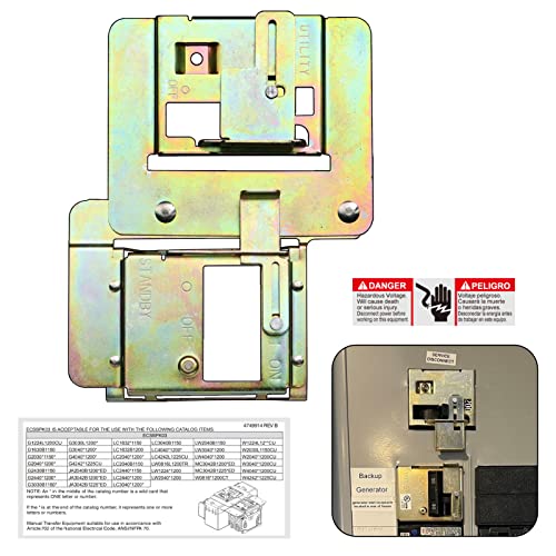 Generator Interlock Kit Compatible with Siemens and Murray, ECSBPK03 Mechanical Interlock Kit Between The Main Breaker Powered by Utility Power and Generator Powered by Standby Power.