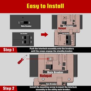 Generator Interlock Kit Compatible with Siemens and Murray, ECSBPK03 Mechanical Interlock Kit Between The Main Breaker Powered by Utility Power and Generator Powered by Standby Power.