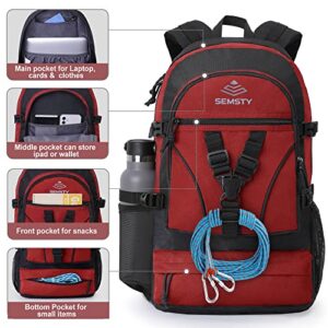 SEMSTY Hiking Backpack, 30L/40L/50L Expandable Hiking Backpack for Men and Women, Travel Camping Backpack Flight Approved