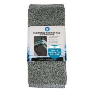 slipx solutions universal cushioned shower pad for textured, refinished surfaces | treated to prevent odor, growth | anti-slip backing, no suction cups, water flows right through | 17" x 29.5"