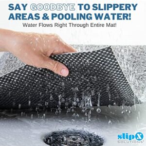 SlipX Solutions Universal Cushioned Shower Pad for Textured, Refinished Surfaces | Treated to Prevent Odor, Growth | Anti-Slip Backing, No Suction Cups, Water Flows Right Through | 17" x 29.5"