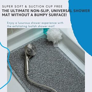 SlipX Solutions Universal Cushioned Shower Pad for Textured, Refinished Surfaces | Treated to Prevent Odor, Growth | Anti-Slip Backing, No Suction Cups, Water Flows Right Through | 17" x 29.5"