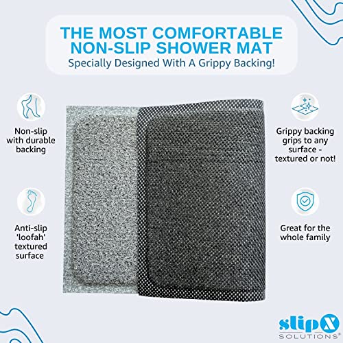 SlipX Solutions Universal Cushioned Shower Pad for Textured, Refinished Surfaces | Treated to Prevent Odor, Growth | Anti-Slip Backing, No Suction Cups, Water Flows Right Through | 17" x 29.5"