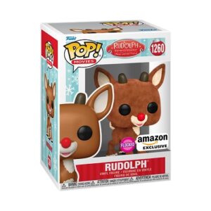 funko pop! movies: rudolph the red-nosed reindeer - rudolph (flocked), amazon exclusive
